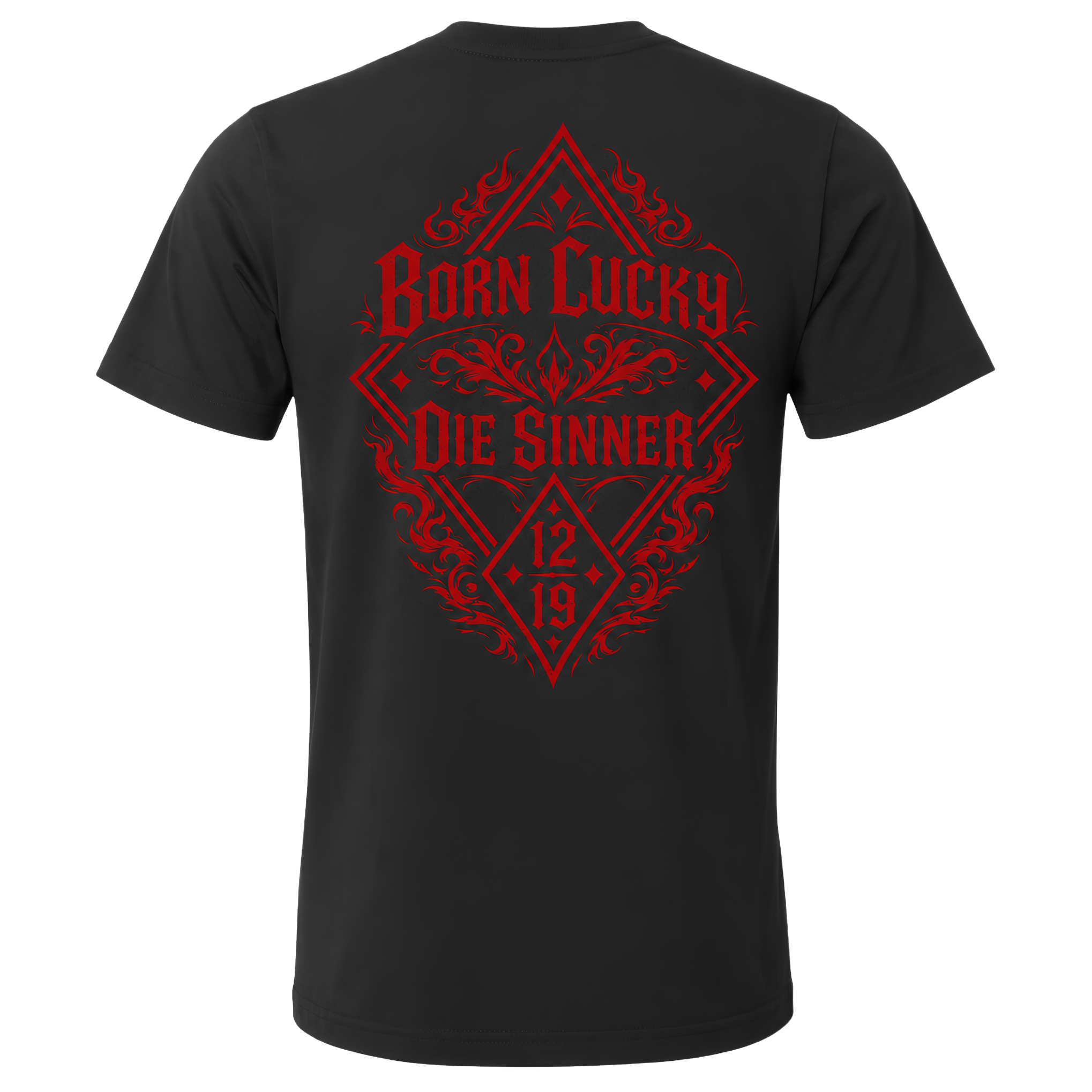 T-Shirt Born Lucky Die Sinner S/R