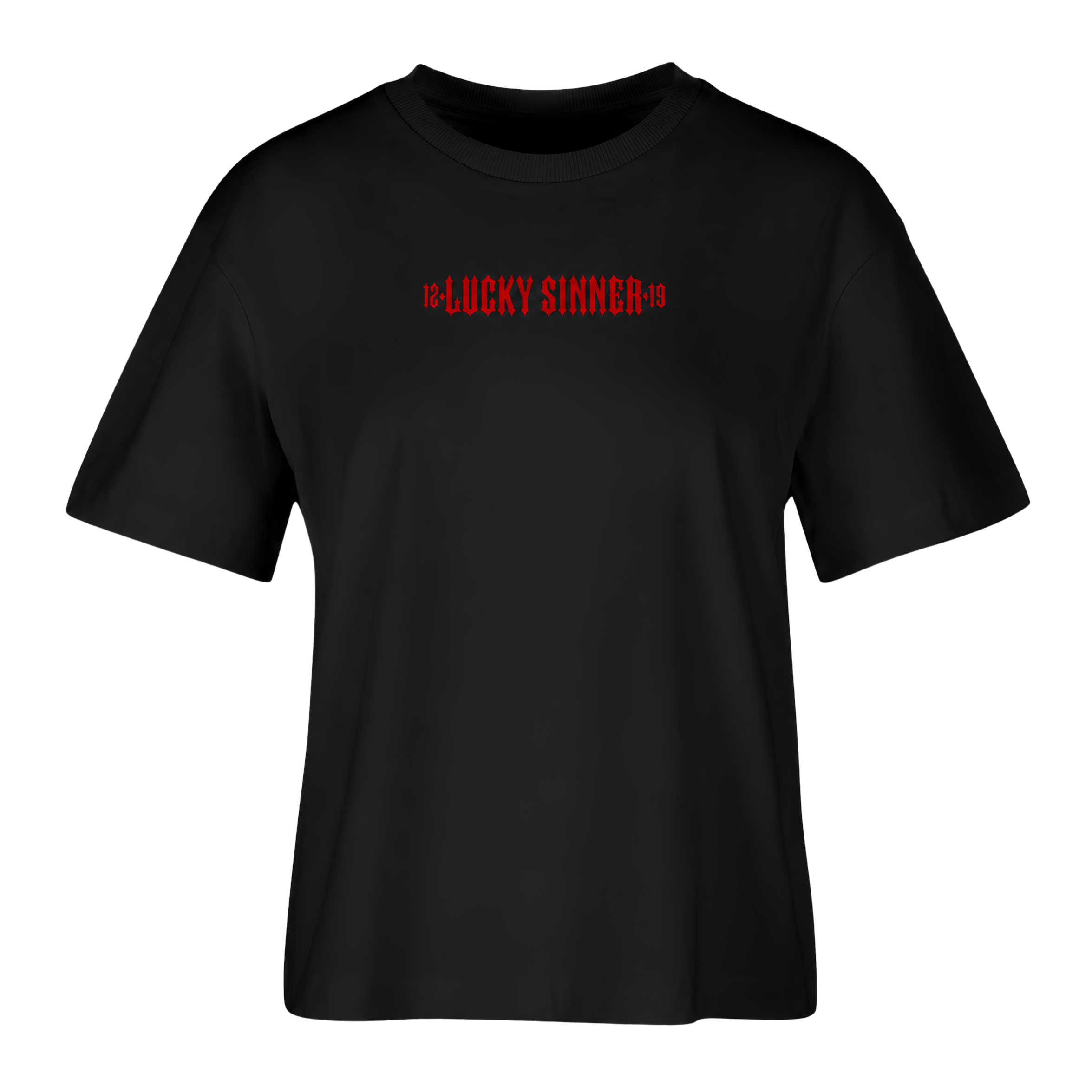 Women Oversize Fit T-Shirt  Born Lucky Die Sinner S/R