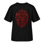 Women Oversize Fit T-Shirt  Born Lucky Die Sinner S/R